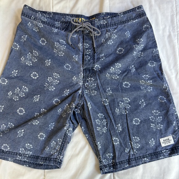 Katin Board Shorts Mens 33 Blue Katin Swim‎ Trunks Surfing Beach Drawstring EUC - Picture 2 of 9